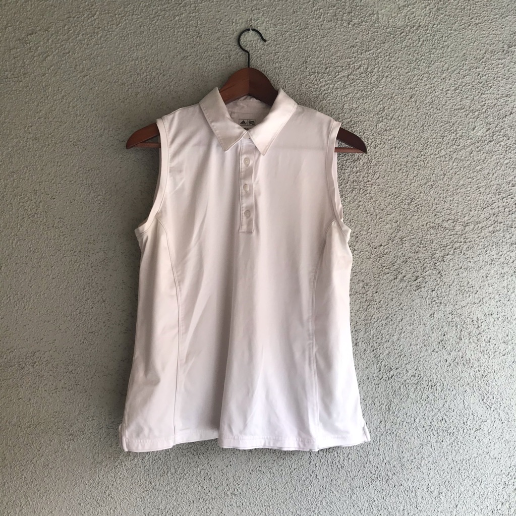 Adidas | White Sleeveless Golf Polo Shirt